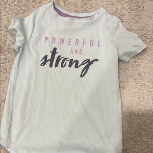 All in Motion Light Blue Tee with Motivational Print